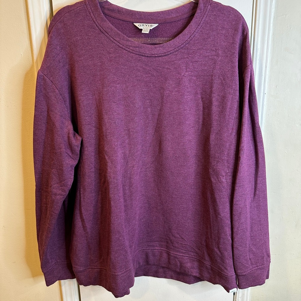 Orvis Classic Collection Mens XL Burgandy Heather Crew Neck Pullover Sweatshirt